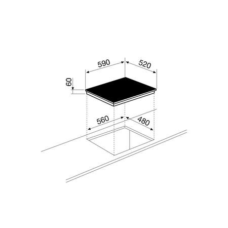 Disegno tecnico Piano cottura ad induzione - GTI641BSL - Glem Gas