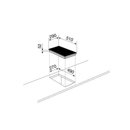 Disegno tecnico Piano cottura a induzione - GTI322 - Glem Gas